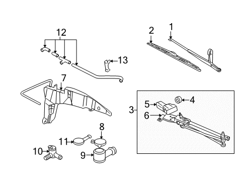 2004 Ford Focus Arm And Pivot Shaft Assembly Diagram for 5S4Z-17566-A