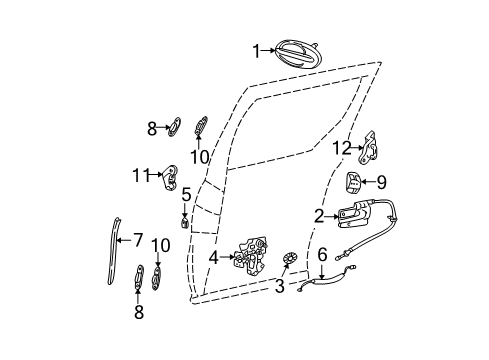 2005 Ford Freestar Handle Assy - Door - Outer Diagram for 4F2Z-1726605-AAA