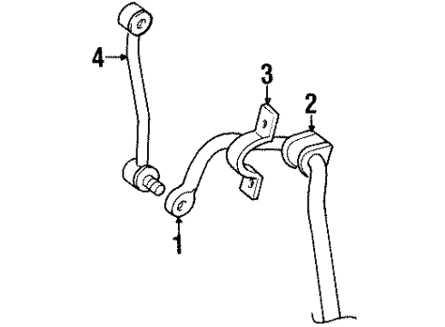 1995 Ford Ranger Rear Suspension Components, Stabilizer Bar Diagram