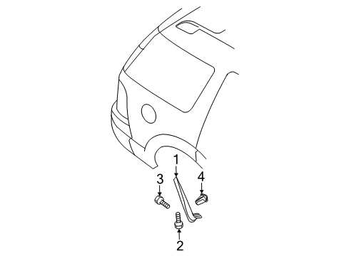 2008 Mercury Mountaineer Exterior Trim - Quarter Panel Diagram