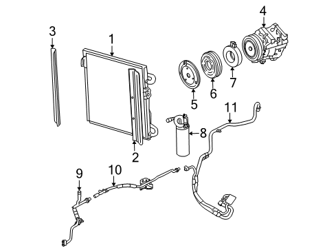 2005 Mercury Mariner A/C Condenser, Compressor & Lines Diagram