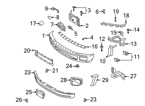 2020 Ford F-350 Super Duty Bumper & Components - Front Diagram