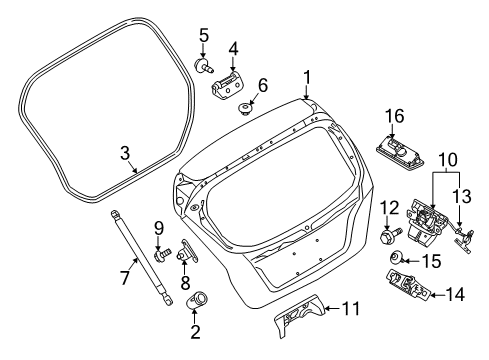 2015 Ford Fiesta Lift Gate, Body Diagram