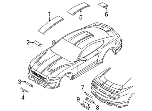 2019 Ford Mustang Stripe Tape Diagram