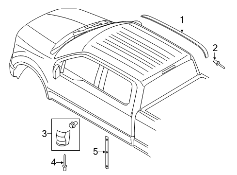 2020 Ford F-250 Super Duty Exterior Trim - Cab Diagram 3 - Thumbnail