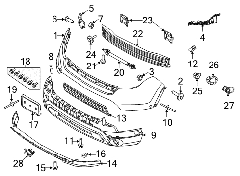 2014 Ford Police Interceptor Utility Front Bumper Diagram