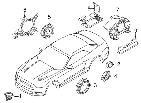 2017 Ford Mustang BRACKET ASY - SPEAKER Diagram for PR3Z-18807-A