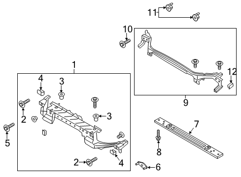 2015 Lincoln MKZ Radiator Support Diagram