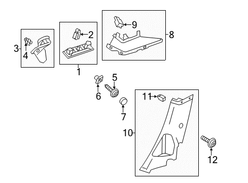 2018 Ford Focus Interior Trim - Quarter Panels Diagram 1 - Thumbnail