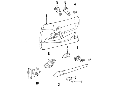 1993 Lincoln Mark VIII Interior Trim - Door Diagram