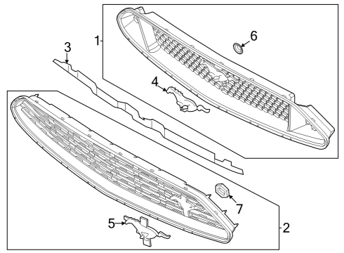 2015 Ford Mustang Grille & Components Diagram