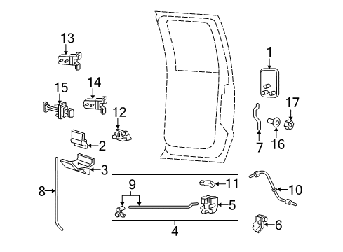 2010 Ford F-250 Super Duty Rear Door Diagram 5 - Thumbnail