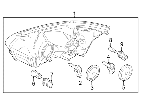 2022 Ford E-Transit Headlamp Components Diagram 1 - Thumbnail