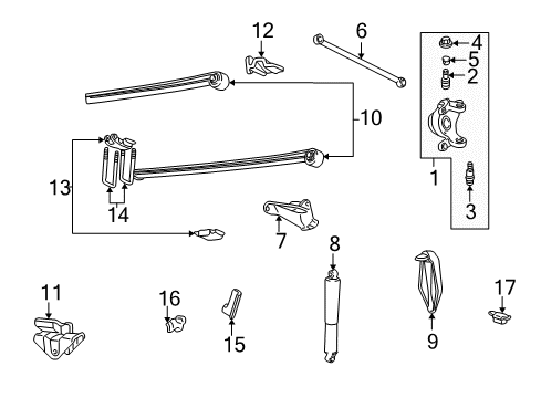 2001 Ford F-250 Super Duty Front Suspension Components, Stabilizer Bar Diagram