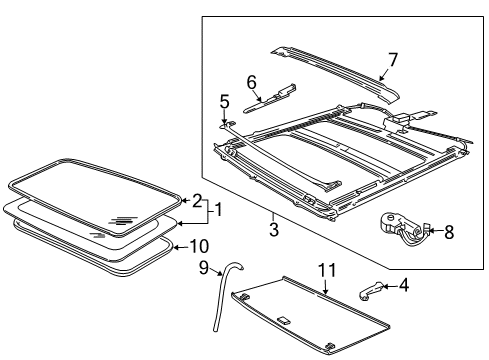 2008 Lincoln Mark LT Retainer - Roof Headlining Diagram for 4L3Z-7852124-AAA