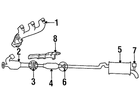 1994 Mercury Sable Exhaust Components, Exhaust Manifold Diagram