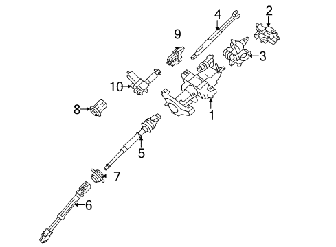 2009 Ford F-150 Steering Column & Wheel, Steering Gear & Linkage Diagram