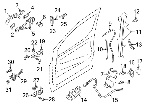 2020 Ford Transit Connect Rod - Door Latch To Cylinder Diagram for DT1Z-6122135-A