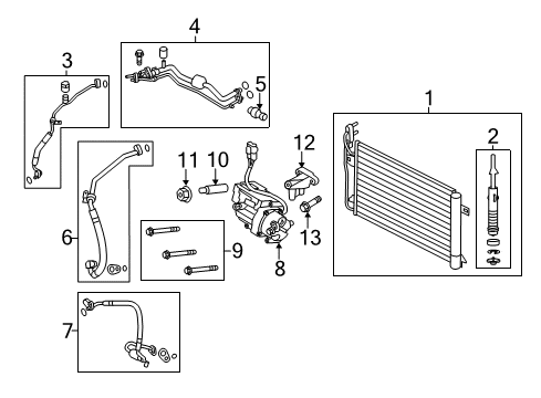 2011 Lincoln MKZ A/C Condenser, Compressor & Lines Diagram