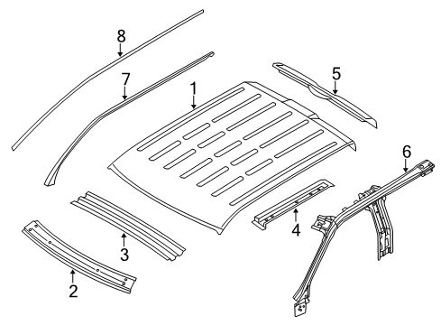 2011 Ford F-150 Rail Assembly - Body Side - Upper Diagram for BL3Z-1651187-A