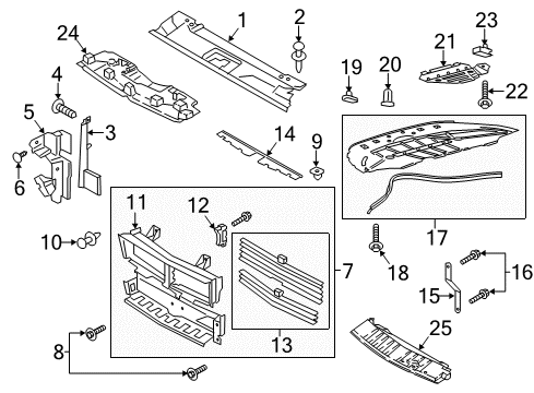 2018 Ford Mustang Splash Shields Diagram 1 - Thumbnail