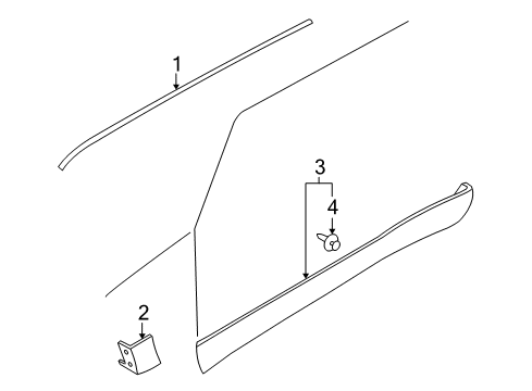 2005 Mercury Mariner Exterior Trim - Pillars, Rocker & Floor Diagram