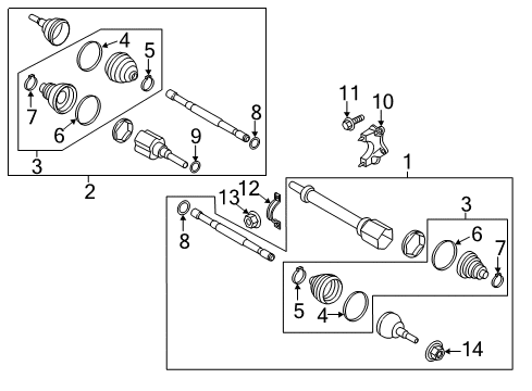 2015 Lincoln MKC Drive Axles - Front Diagram