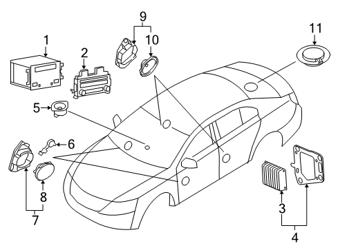 2012 Lincoln MKS Speaker Assembly Diagram for 8A5Z-18808-G