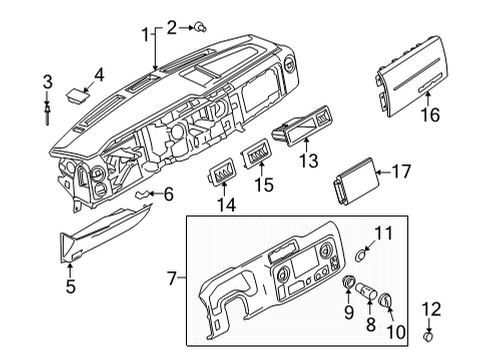 2019 Ford E-350 Super Duty Instrument Panel Components Diagram