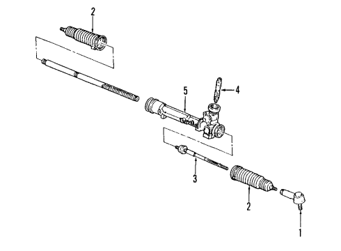 1998 Ford Contour P/S Pump & Hoses, Steering Gear & Linkage Diagram