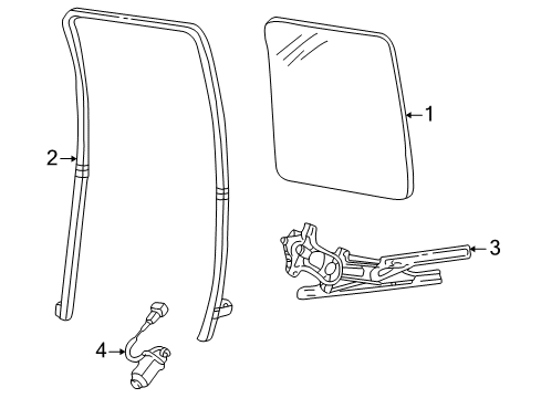 2002 Ford Excursion Window Assembly - Side Diagram for YC3Z-7825712-AA