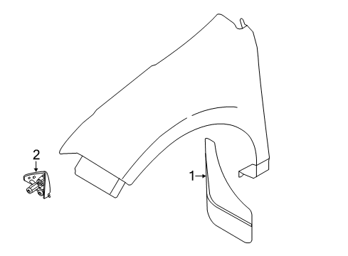 2012 Ford Edge Exterior Trim - Fender Diagram