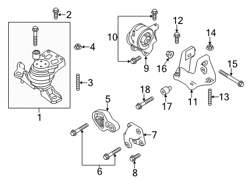 2016 Ford Special Service Police Sedan Engine & Trans Mounting Diagram