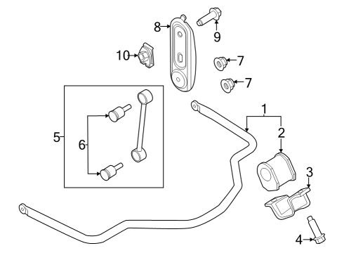 2024 Ford F-250 Super Duty Stabilizer Bar & Components - Rear Diagram