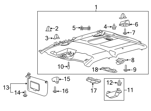 2021 Ford F-250 Super Duty Interior Trim - Cab Diagram 5 - Thumbnail