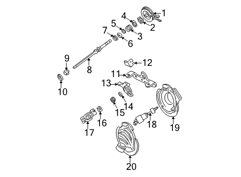 2007 Ford Taurus Steering Shaft Assembly Diagram for YF1Z-3524-BA