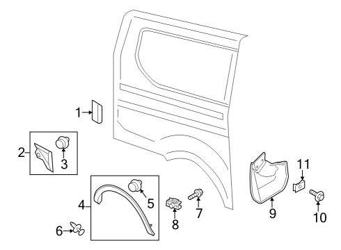 2023 Ford E-Transit Exterior Trim - Side Panel Diagram 2 - Thumbnail