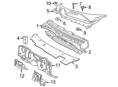 2004 Ford Crown Victoria Insulator - Cowl Panel Diagram for 1W7Z-54023A44-AA