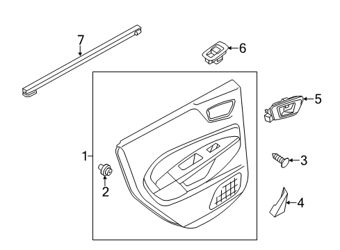 2015 Ford Fiesta Panel Assembly - Door Trim Diagram for D2BZ-5827406-LD