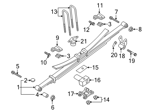 2018 Ford F-350 Super Duty U-Bolt Diagram for HC3Z-5705-D