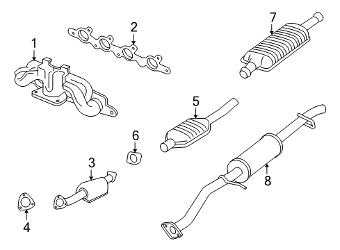 2006 Mercury Mariner Exhaust Pipe Diagram for 7L8Z-5E256-AA