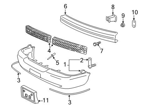 2006 Mercury Grand Marquis Front Bumper Diagram