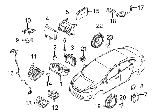 2016 Ford Fiesta Speaker Assembly Diagram for DA6Z-18808-B