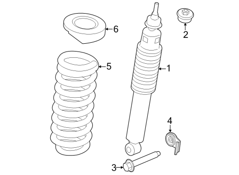 2023 Ford F-350 Super Duty Shocks & Components - Front Diagram