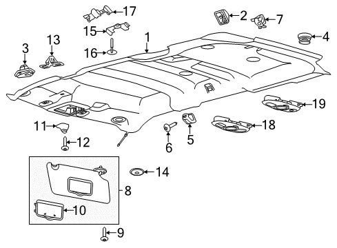 2018 Ford Police Interceptor Utility Bracket - Assist Handle Diagram for GB5Z-78312A48-A