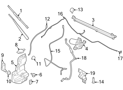 2017 Ford F-150 Arm And Pivot Shaft Assembly Diagram for FL3Z-17566-A