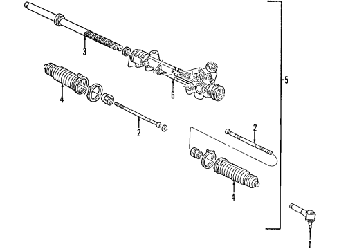 2001 Ford Explorer P/S Pump & Hoses, Steering Gear & Linkage Diagram