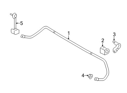 2012 Ford Edge Rear Suspension Components, Lower Control Arm, Upper Control Arm, Stabilizer Bar Diagram