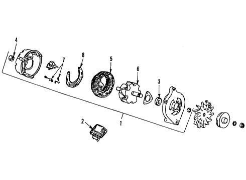 1991 Ford Escort Alternator Assembly Diagram for FOCZ-10346-BRM