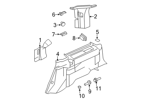 2003 Ford Expedition Interior Trim - Quarter Panels Diagram